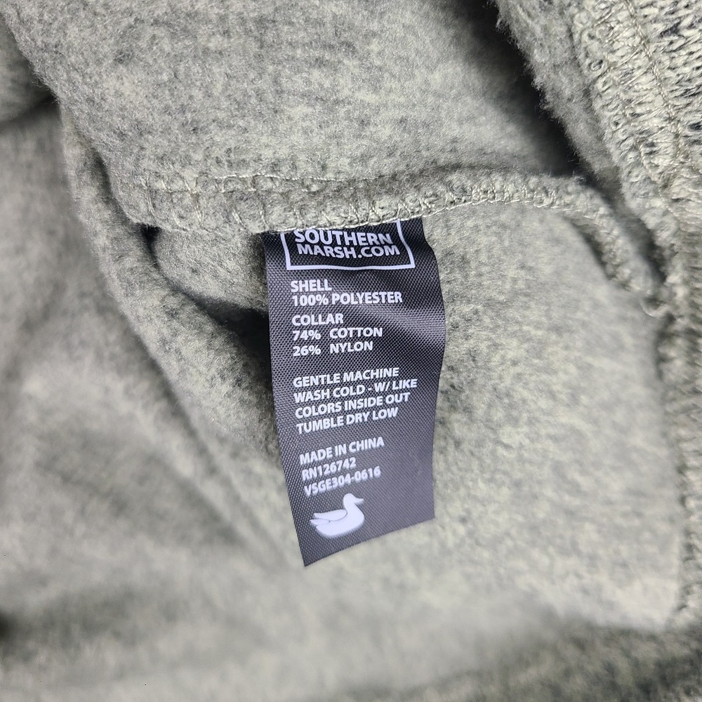 Southern Marsh Sweater Mens Large Olive Green FieldTec Fleece Quarter Button - Picture 7 of 11
